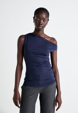 Weekday HERA DRAPE - Débardeur - dark blue