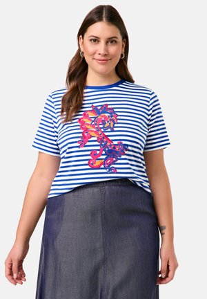 T-Shirt print - skydiver blue ringel