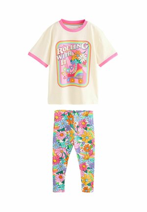 REGULAR FIT - RAINBOW SET - Leggingsit - pink white