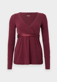WRAP FRONT BABYDOLL - Ilgarankovis viršutinės dalies drabužis - dark red