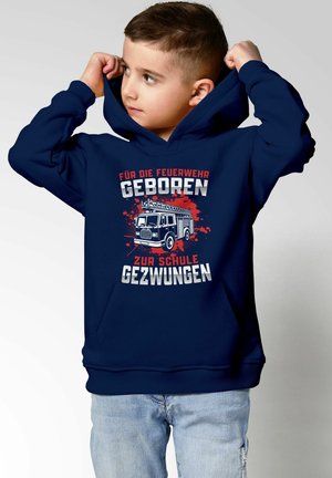 MoonWorks FEUERWEHR LÖSCHZUG SPRUCH LUSTIG FÜR DIE GEBOREN - Kapuzenpullover - navy
