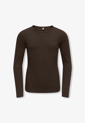 ONLY GIRLS, TOP KOGLUCKY TOP - Langærmet T-shirt - coffee bean