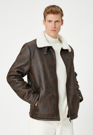 Chaqueta de cuero sintético - brown