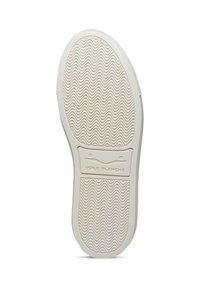 Suola di scarpa in gomma bianca con un motivo di texture ondulato. Presenta il marchio "VOILE BLANCHE" al centro. Bordo liscio e arrotondato.