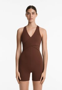OYSHO - COMFORTLUX SHORT CROSSOVER - Kombinezon - mottled brown Minijatura 1