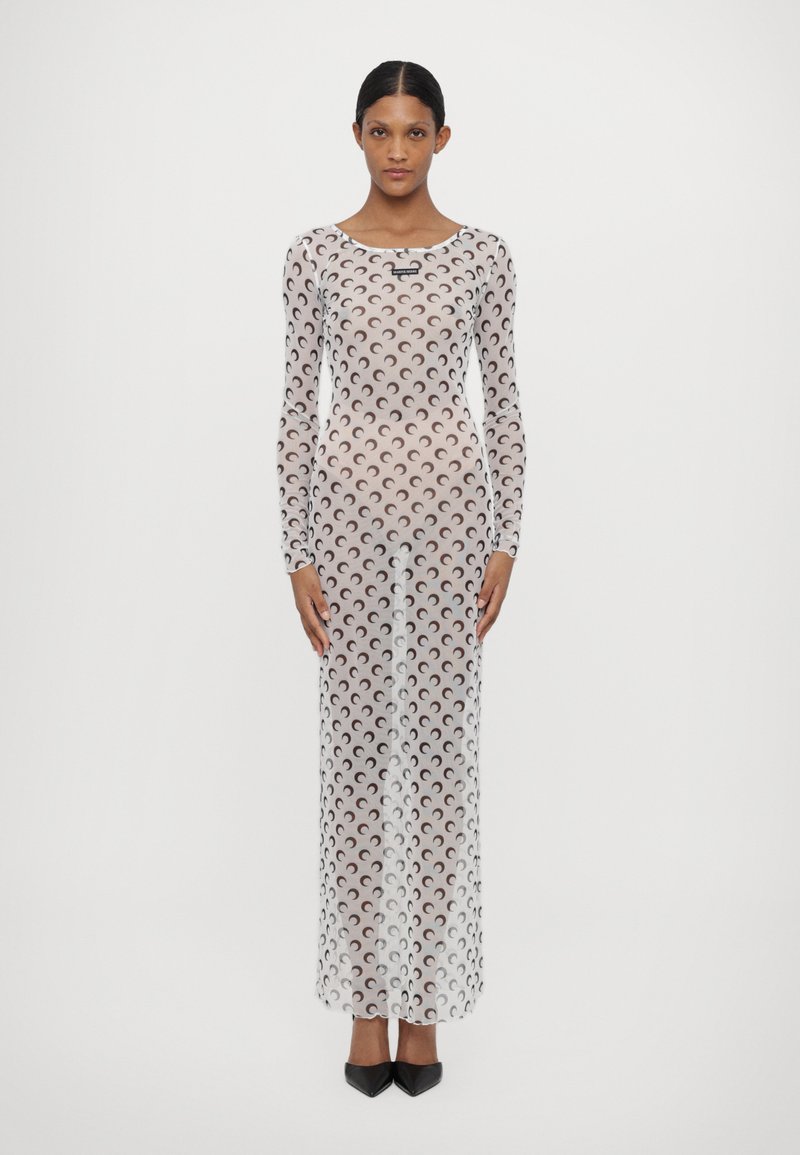 MARINE SERRE MOON PRINTED PANELLED DRESS - Vestido comprido - optical white