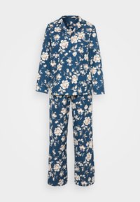 NOTCH COLLAR LONG PAJAMA - Set lenjerie de noapte - blue
