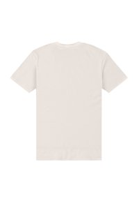 Tričko s krátkým rukávem ze světle béžové bavlny. Má kulatý výstřih, standardní střih a hladkou texturu bez vzorů či grafiky.