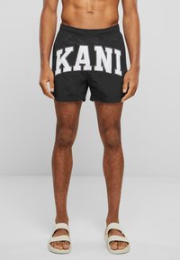 Karl Kani - SERIF - Badeshorts - black white Miniaturebillede 1