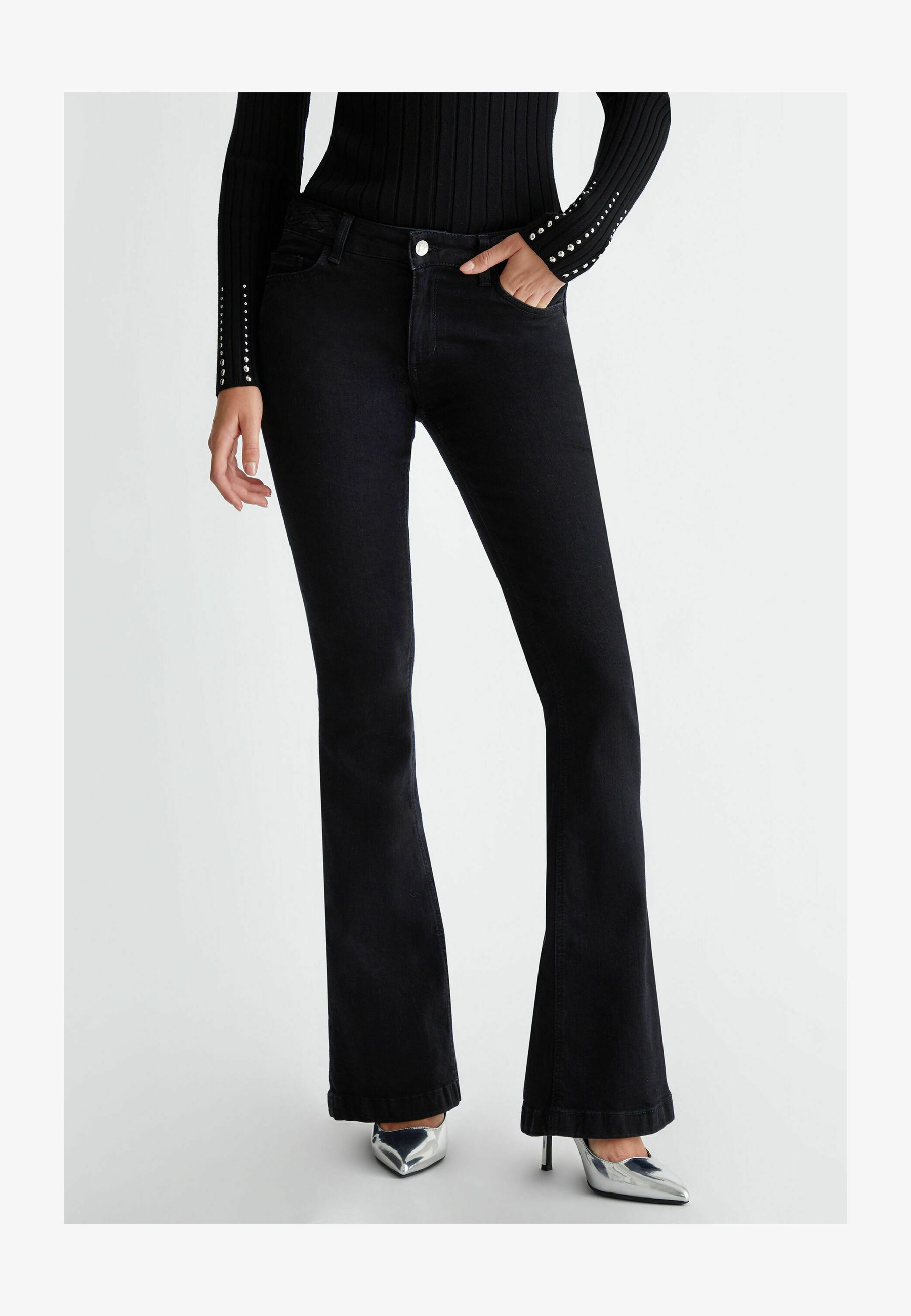 Cross Jeans Donna Bootcut - Vestibilità Media, Stone Washed, Nero, Taglia 30W X 32L