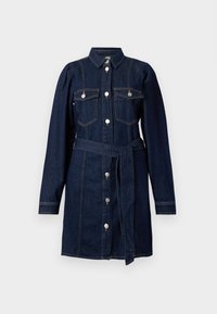 ONLKETTY PUFF BELT MIDI DRESS - Jeanskleid - dark blue denim