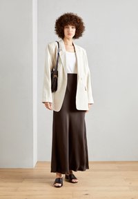 Lindex SKIRT MARY - Jupe longue - dark brown