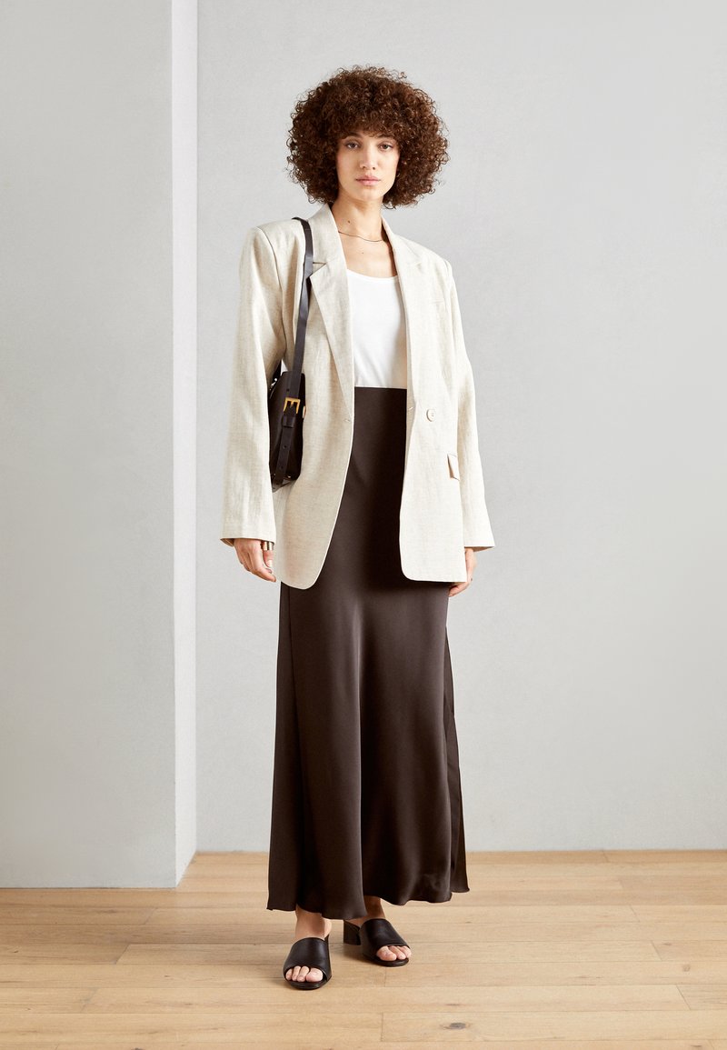 Lindex SKIRT MARY - Maxikjol - dark brown