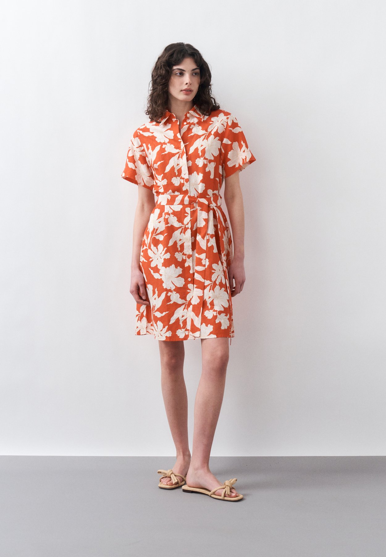 FLORAL PRINT SHIRT DRESS