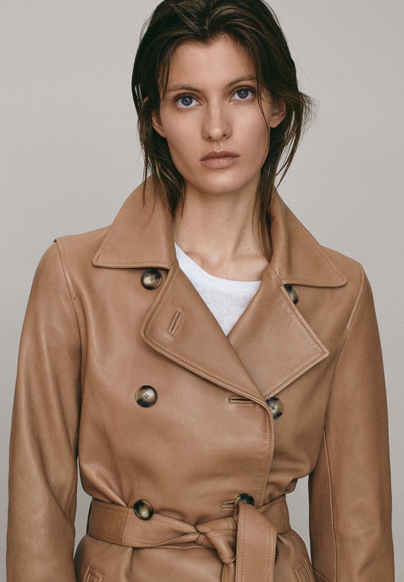 Massimo Dutti MIT GÜRTEL Skinnjacka brown Zalando.se Massimo Dutti Skinnjacka brown Zalando.se