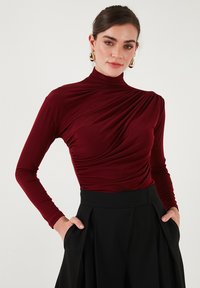 LELA SLIM FIT - Long sleeved top - bordeaux