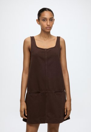 Marc O'Polo DENIM MINI SLIP SHAPE - Denimkjoler - shaded brown