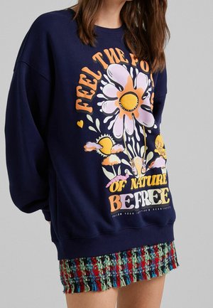 Bershka, Sweatshirt - blue-black denim