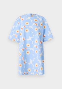 VOHVELI UNIKKO DRESS - Denné šaty - light blue/orange/off white