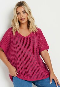 Yours Clothing SHORT SLEEVE - T-shirt med print - pink