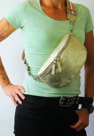 DrachenLeder Sac banane - goldfarben mehrfarbig