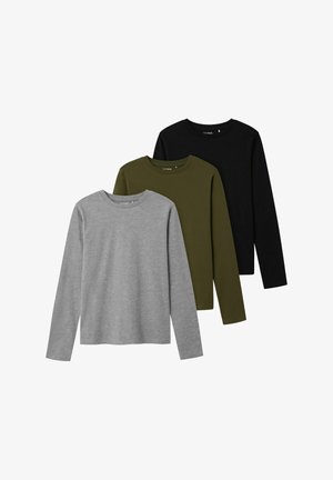 3ER-PACK LANGARM - Top dugih rukava - black