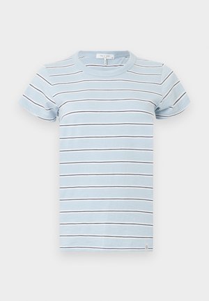 THE SLUB STRIPED TEE - T-shirt imprimé - light blue