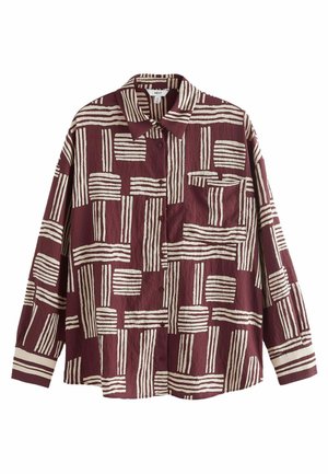 LONG SLEEVE - REGULAR FIT - Skjortebluser - berry red white geometric print