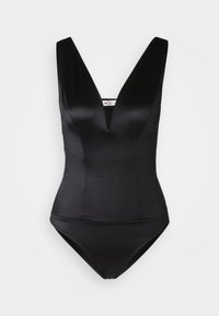 V NECK BODYSUIT - Viršus - black