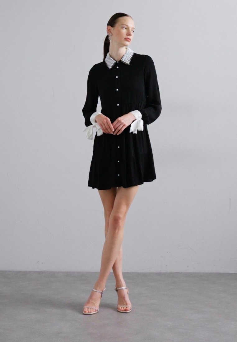 Alice + Olivia MEEKO MINI SHIRT DRESS - Shirt dress - black