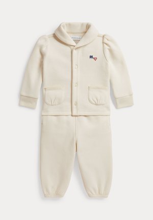 Polo Ralph Lauren, LOGO FLEECE CARDIGAN & PANT 0-2Y SET - Træningsbukser - estate cream