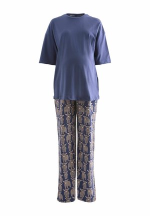 REGULAR FIT - MATERNITY SHORT SLEEVE SET - Nachtwäsche Set - navy hamish the highland cow