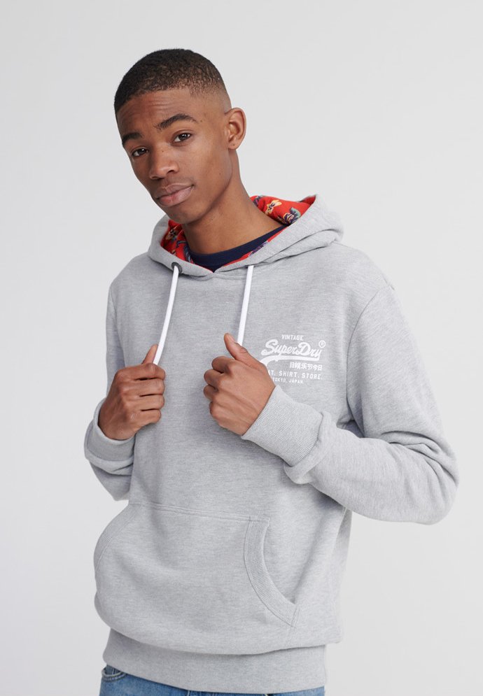 superdry grey marl moletom com capuz