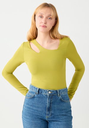 SLIM FIT LONG SLEEVE ASYMMETRICAL NECK  - Strickpullover - green