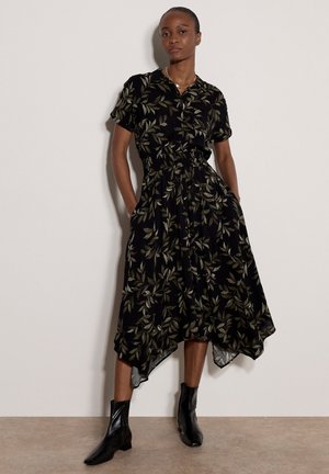 Apricot, LEAF PRINT SHIRT MIDI DRESS - Robe chemise - khaki