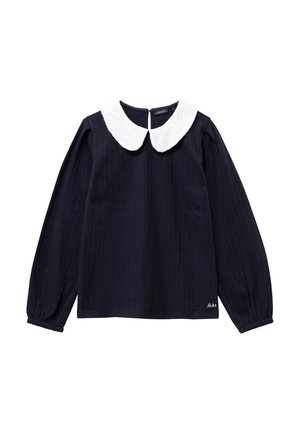 COL BRODÉ SEQUINS - Longsleeve - noir