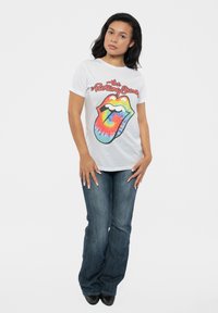 Paradiso Clothing THE ROLLING STONES TIE DYE TONGUE - Print T-shirt - white