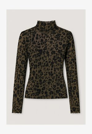 Colourful Rebel, NEYO LEOPARD TURTLENECK - T-shirt à manches longues - light brown