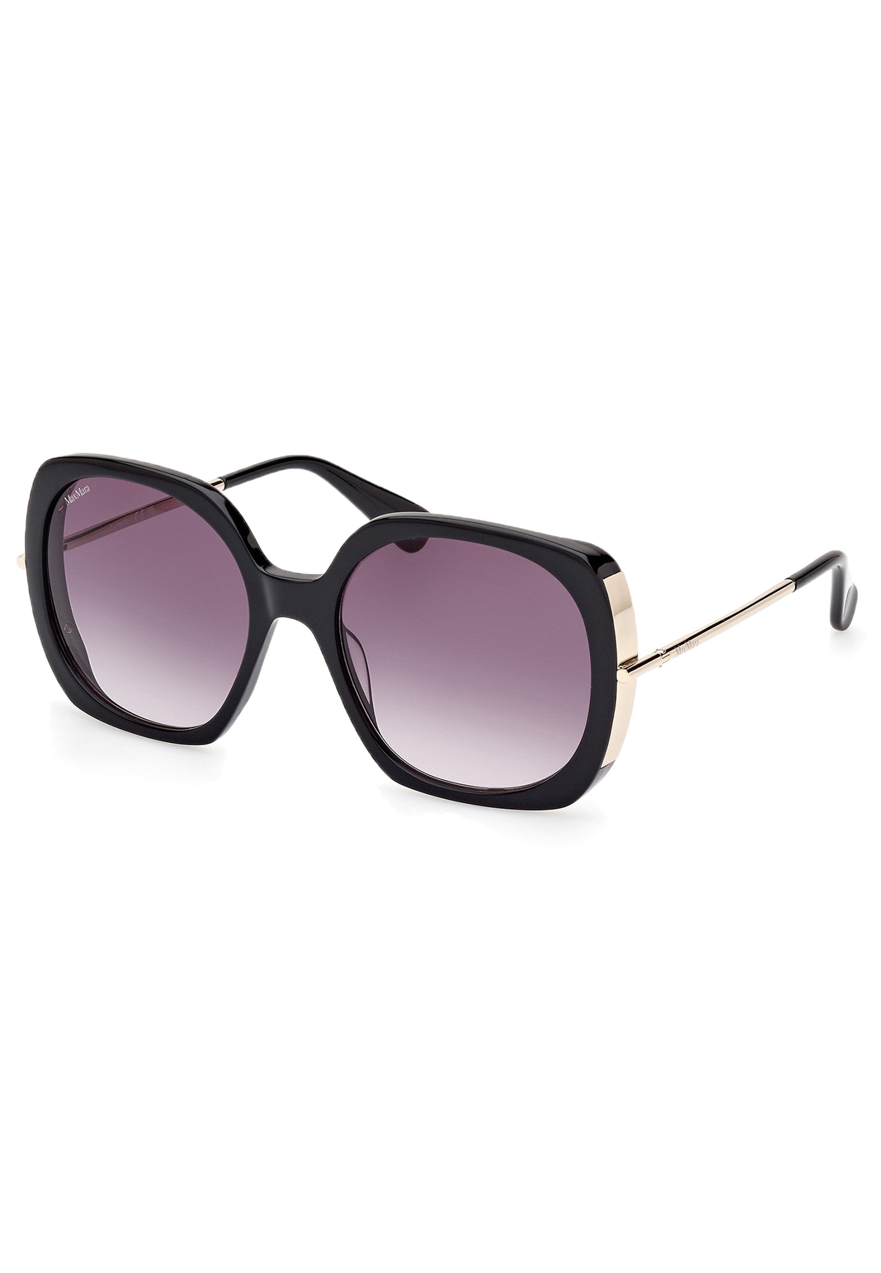 MaxMara Black Sunglasses with Purple Gradient Lenses Max Mara Sunglasses MM0046 Emme11 01B Shiny Black Smoke Grey  main image 4