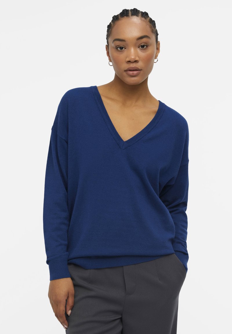 Object V-NECK  - Džemperis - estate bluedetail melange