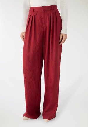 WIDE LEG CON TASCA PATTINA - Pantaloni - rosso india
