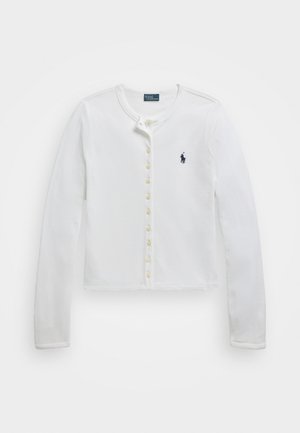 Polo Ralph Lauren STRETCH MESH COTTON CREWNECK CARDIGAN - Neuletakki - white