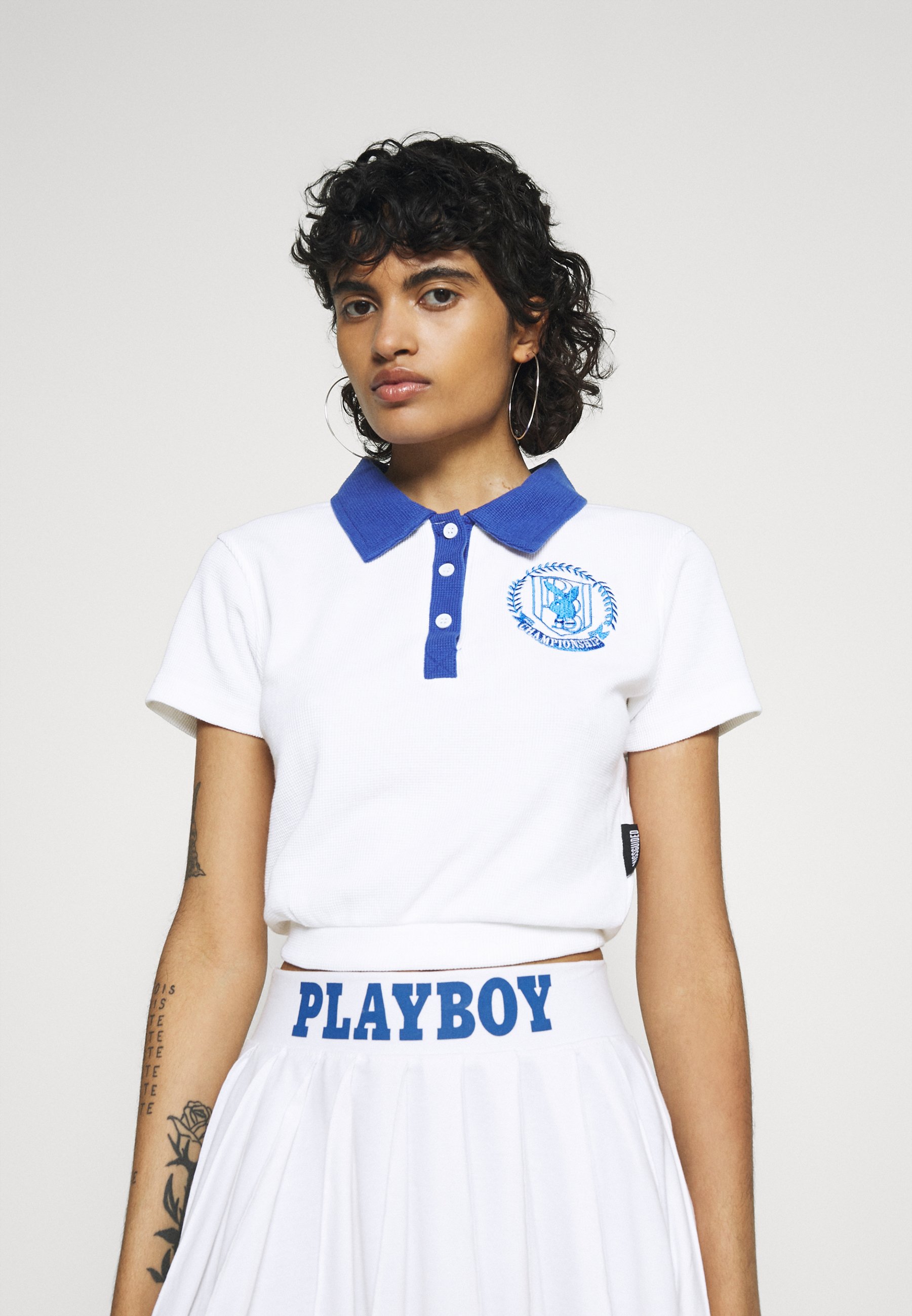 Missguided PLAYBOY SPORTS WAFFLE TEE 