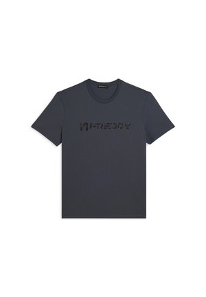 WITH BLURRED LOGO IN THE CENTRE - Camiseta estampada - blue