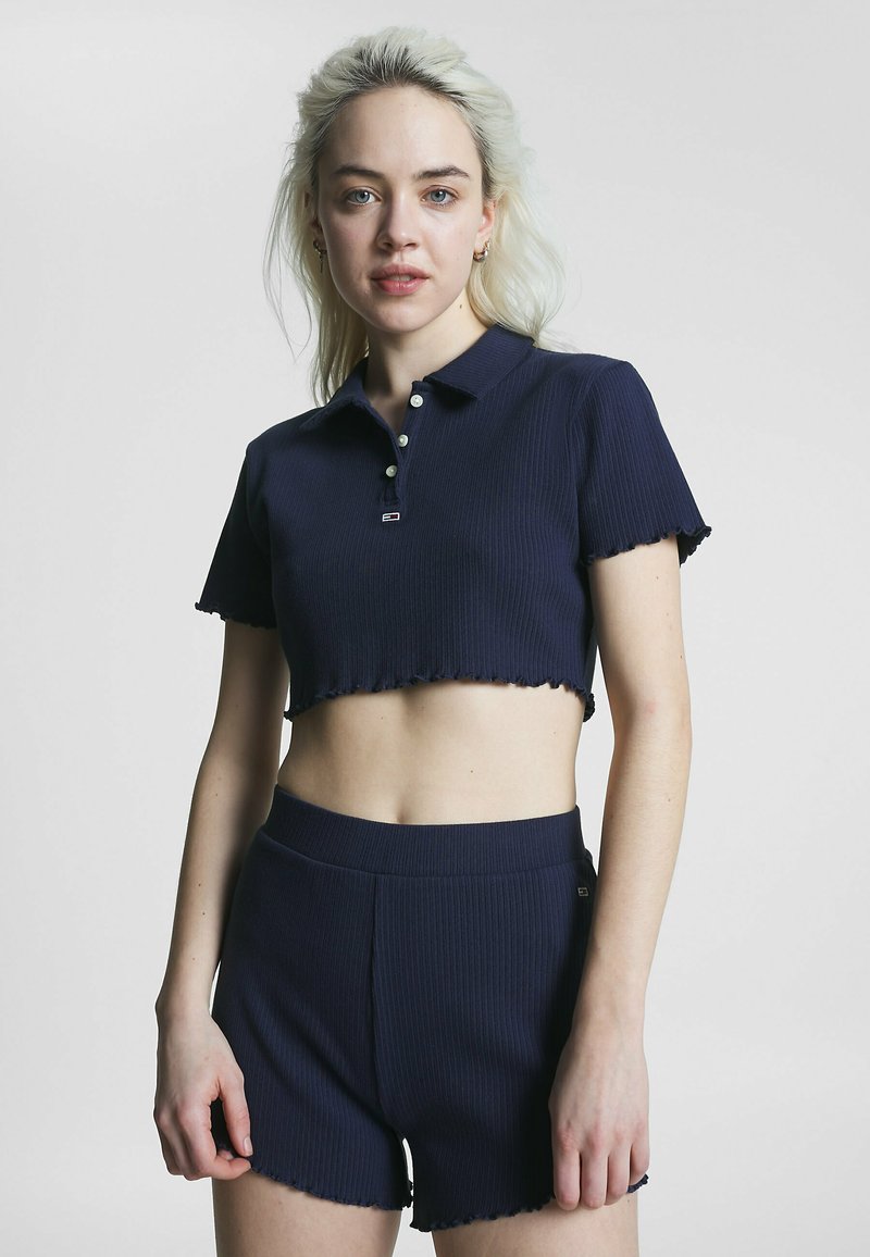 Tommy Jeans POINTELLE CROPPED FIT - Poloshirt - twilight navy/blauw ...