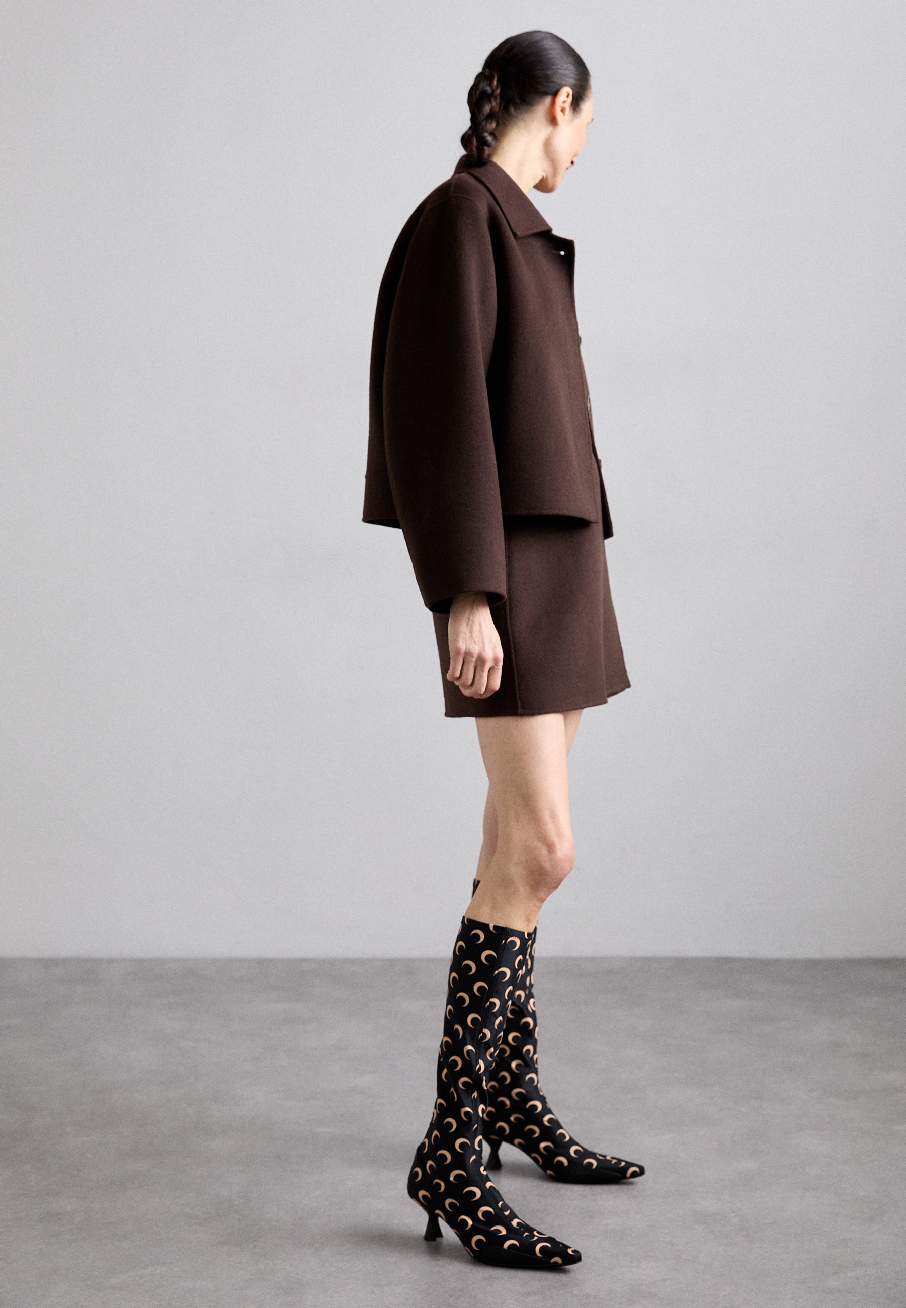 MARINE SERRE MOON PRINTED KNEE HIGH BOOTS - Boots - tan