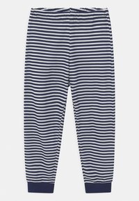 Hosen in Marineblau und Weiß mit elastischem Bund und Bündchen. Hergestellt aus weichem, dehnbarem Material für optimalen Komfort. Vertikale Streifen auf der gesamten Länge.