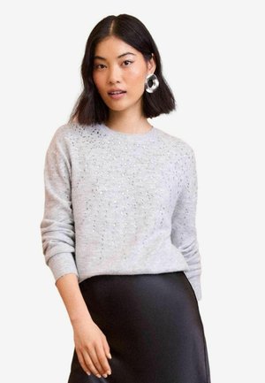 Love & Roses REGULAR FIT - SCATTERED SEQUIN BOW - Svetr - grey
