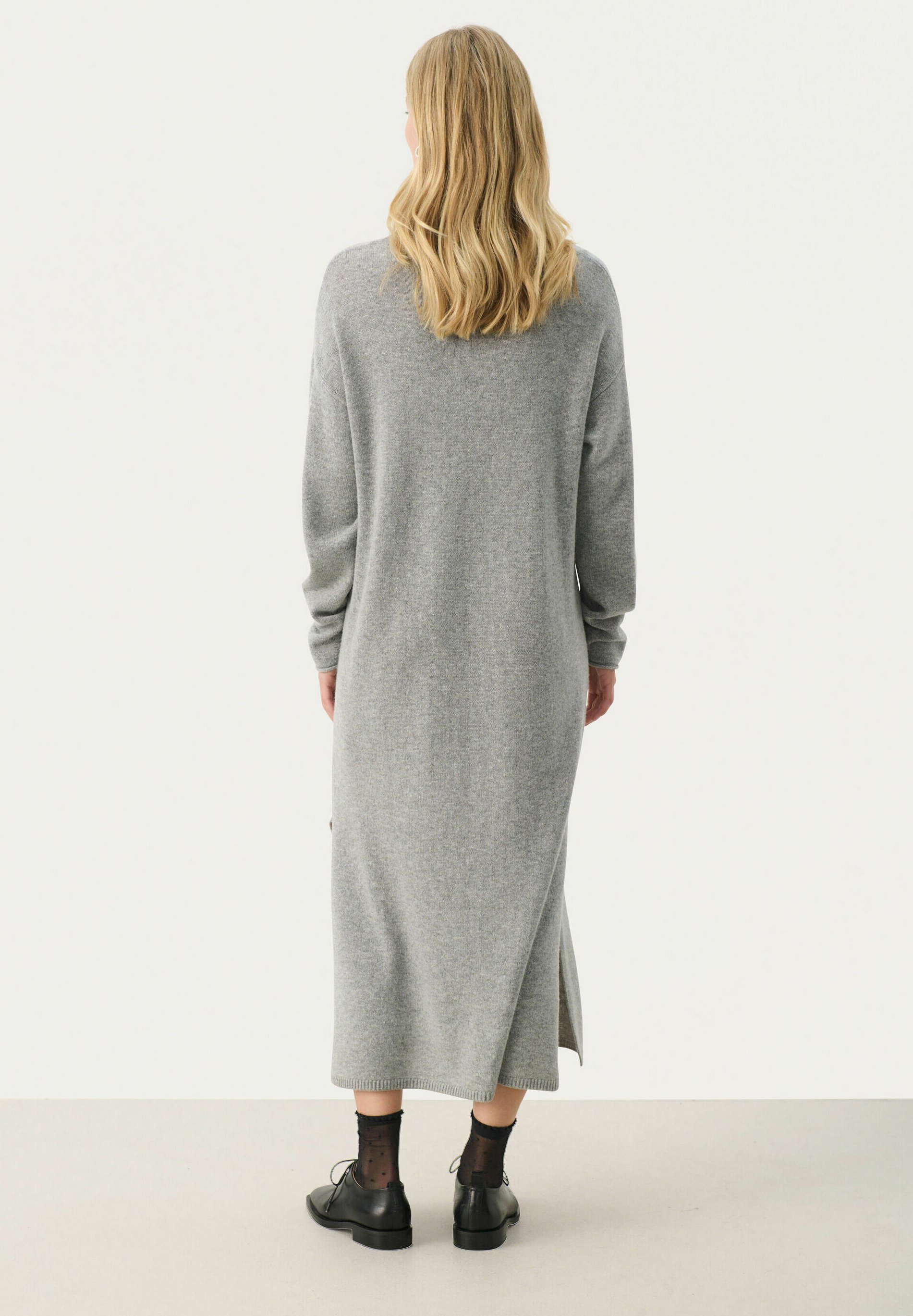 Part Two LUELLA - Jumper dress - medium grey melange/light grey