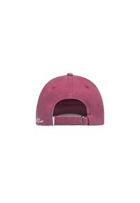 Maroon baseball cap with a smooth texture, adjustable strap at the back, and a small embroidered logo on the side.